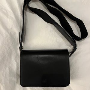 Shinola Black Leather Camera Crossbody Bag